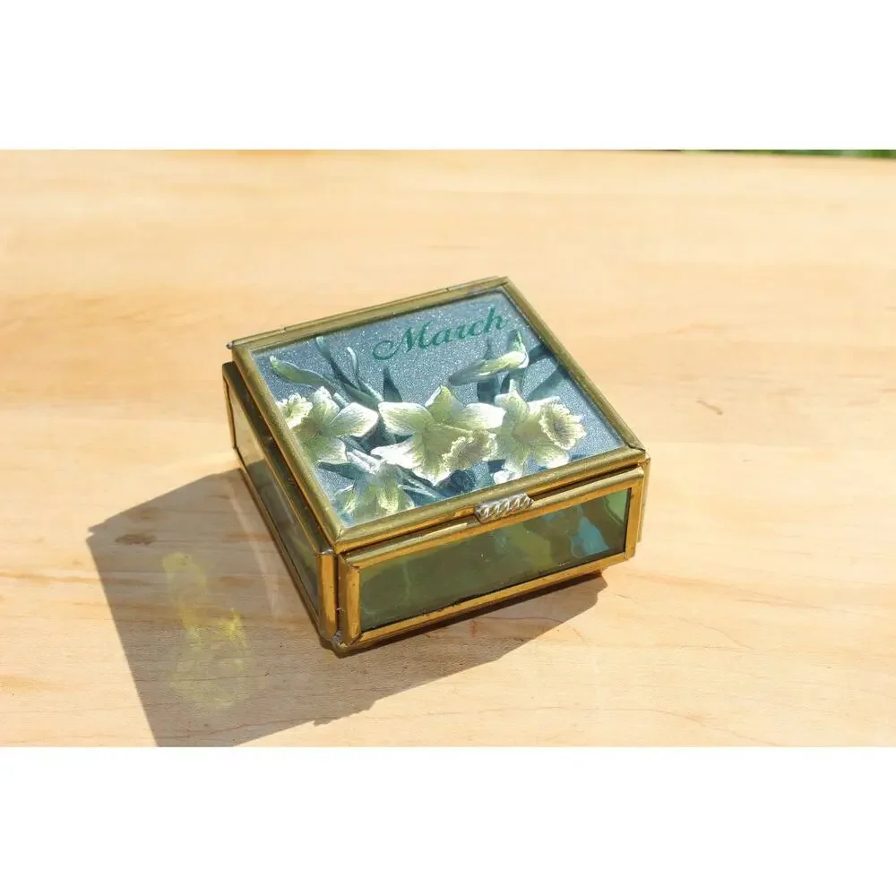 Handcrafted Brass and Glass Vintage 